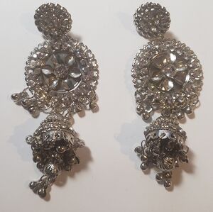 Sparkling Silver Statement Earrings